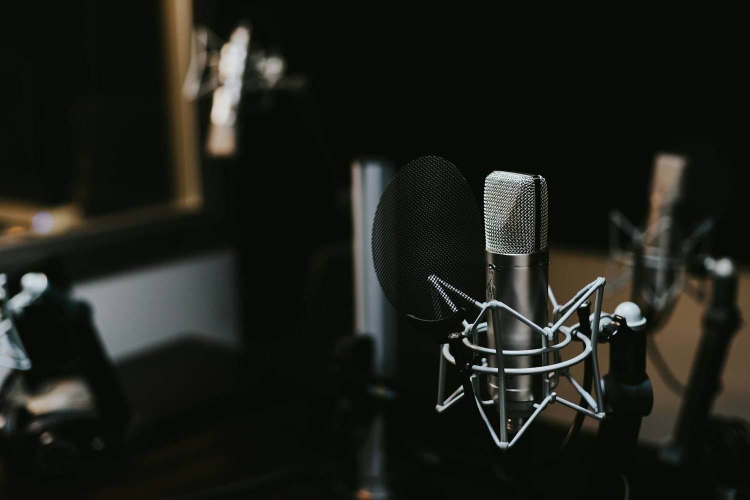 A podcast microphone, ready